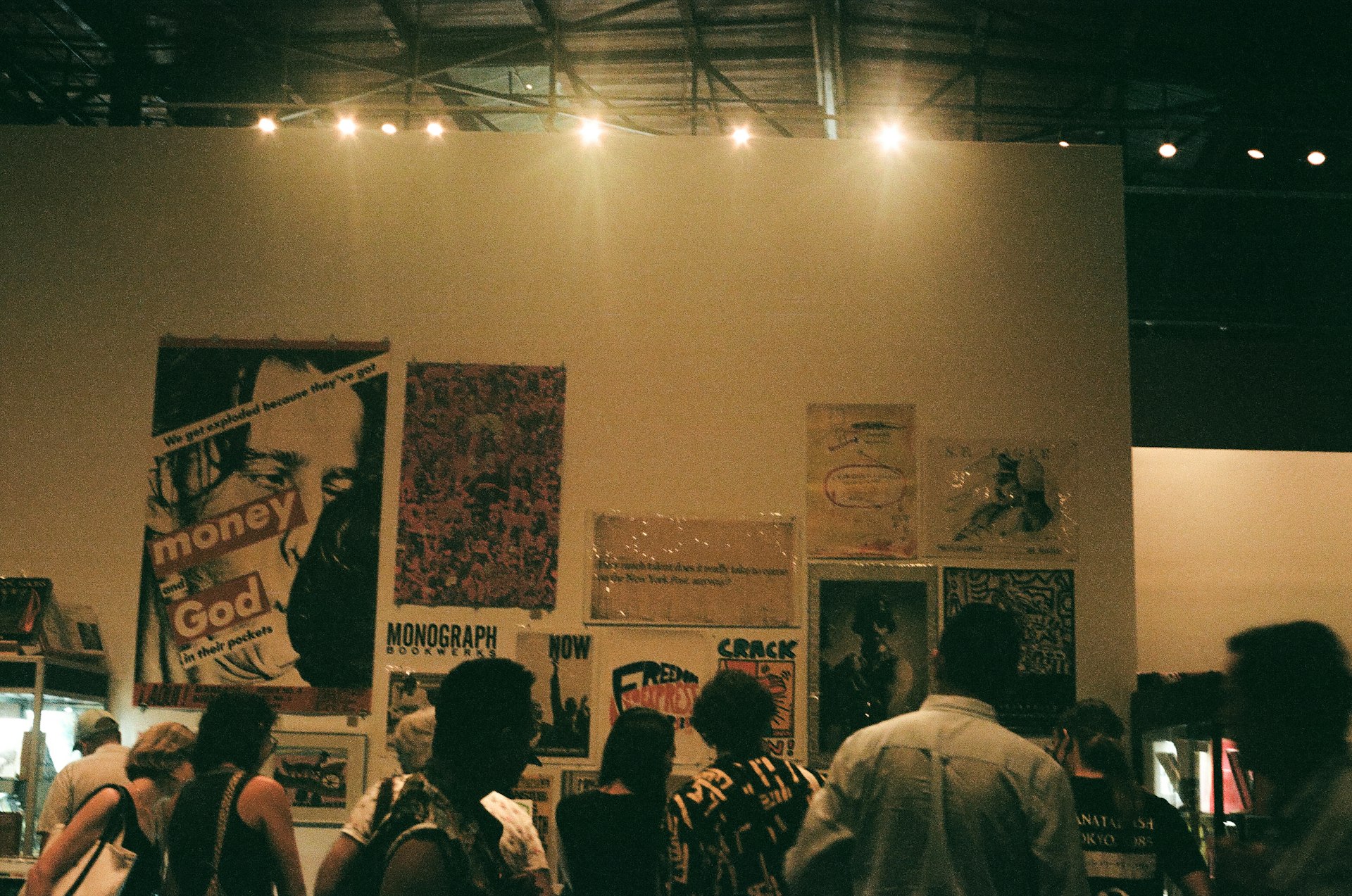 A group of people standing in a room